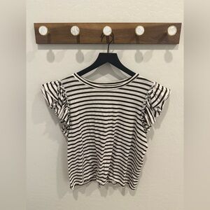 Industry Striped Green and White Top